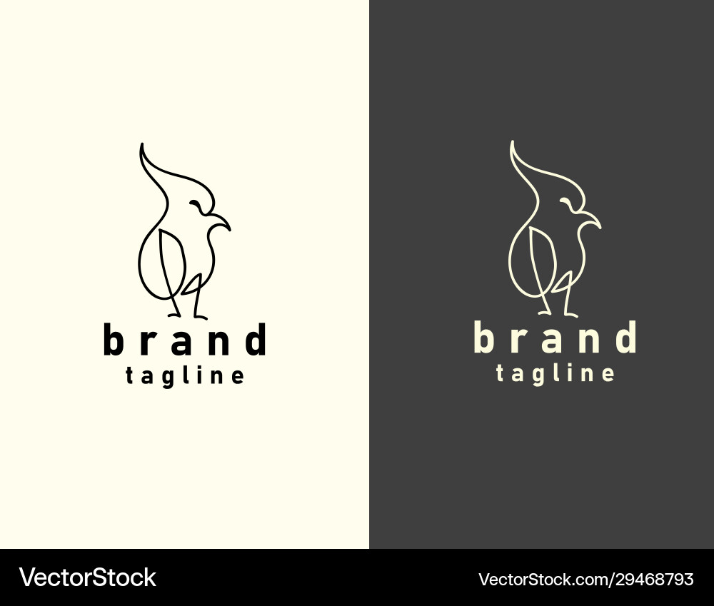 Simple and elegant bird lineart suitable for use vector image