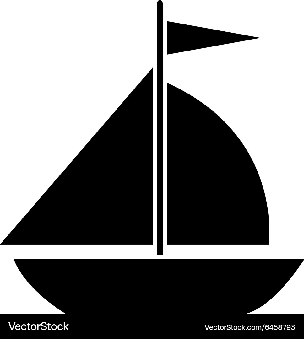 Simple Boat Silhouette Vector Image