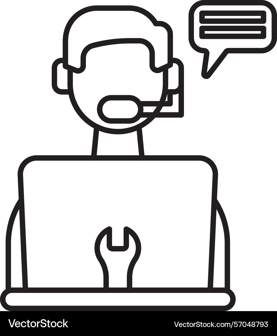 Tech support line icon design Vector Image