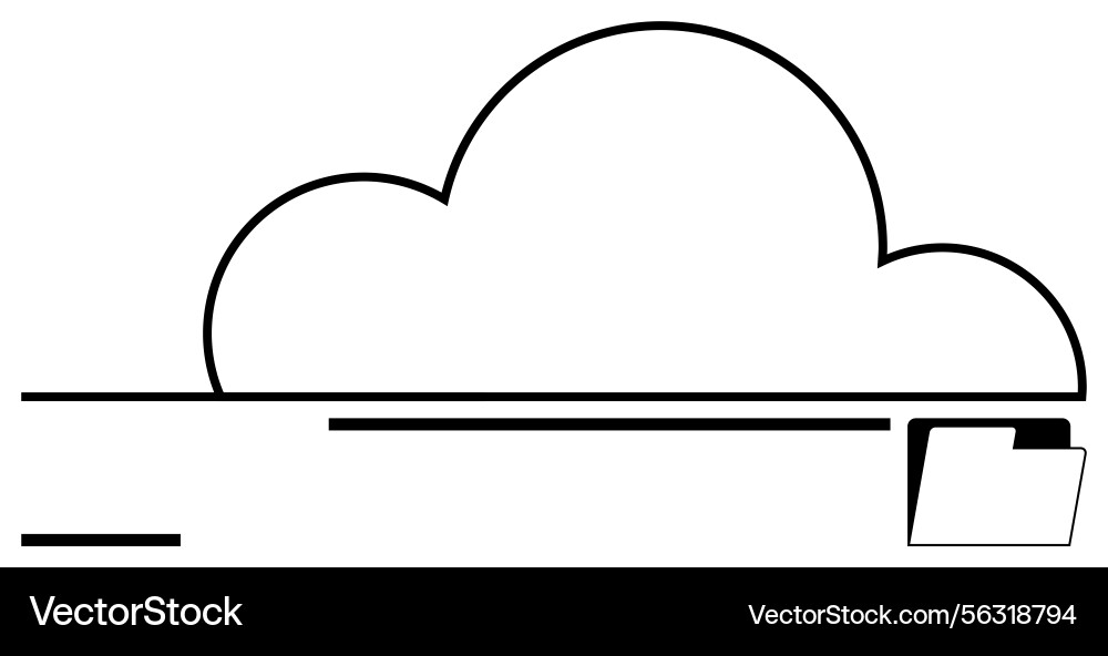 Cloud Storage Icon with File Folder Vector Image