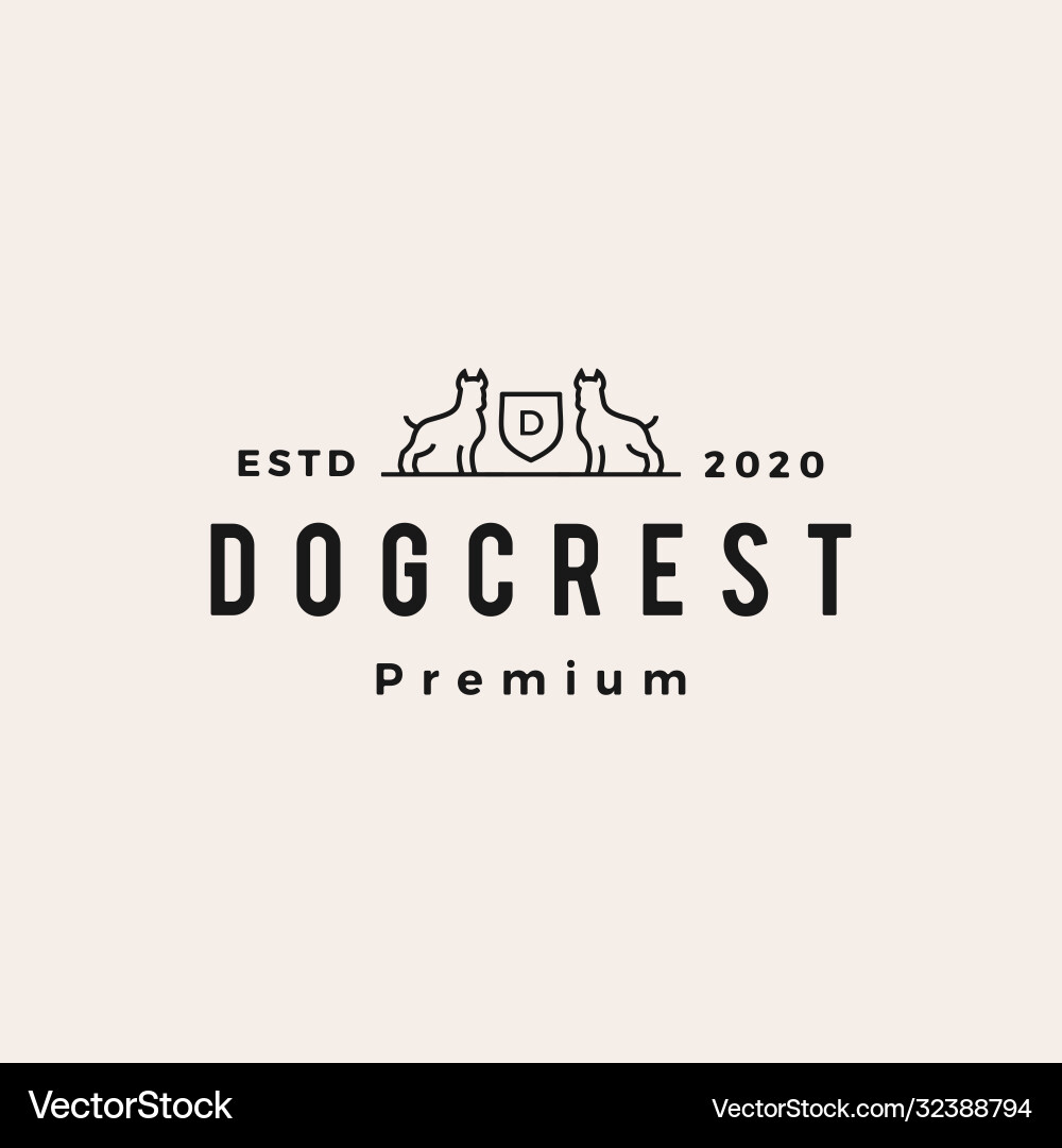 Dog coat arms hipster vintage logo icon Dog coat arms hipster vintage logo icon vector image