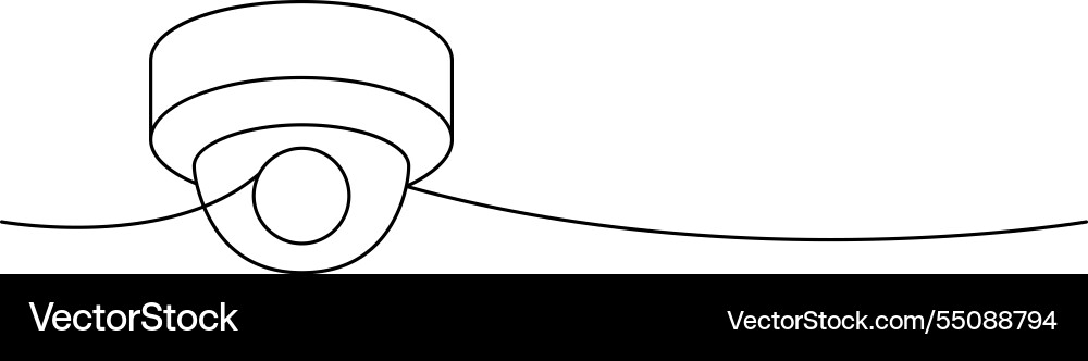 Fixed cctv camera one line continuous drawing Fixed cctv camera one line continuous drawing vector image