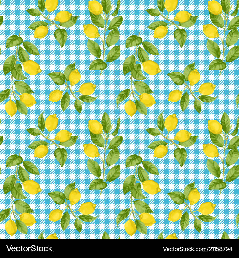 Lemon Check Seamless Pattern vector image