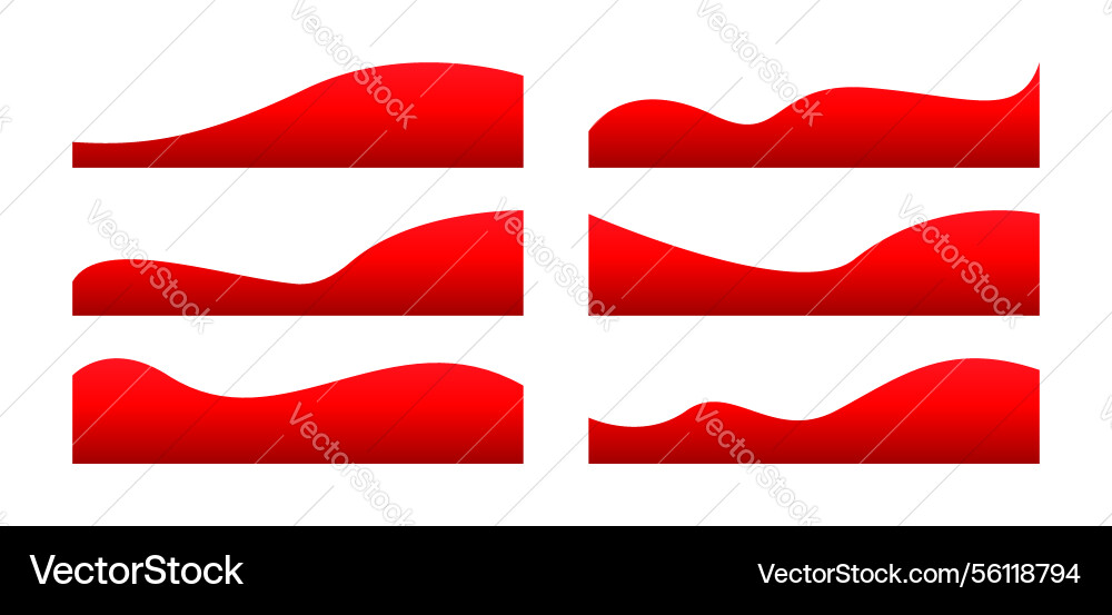 Red wave shape curve footer border lines Red wave shape curve footer border lines vector image