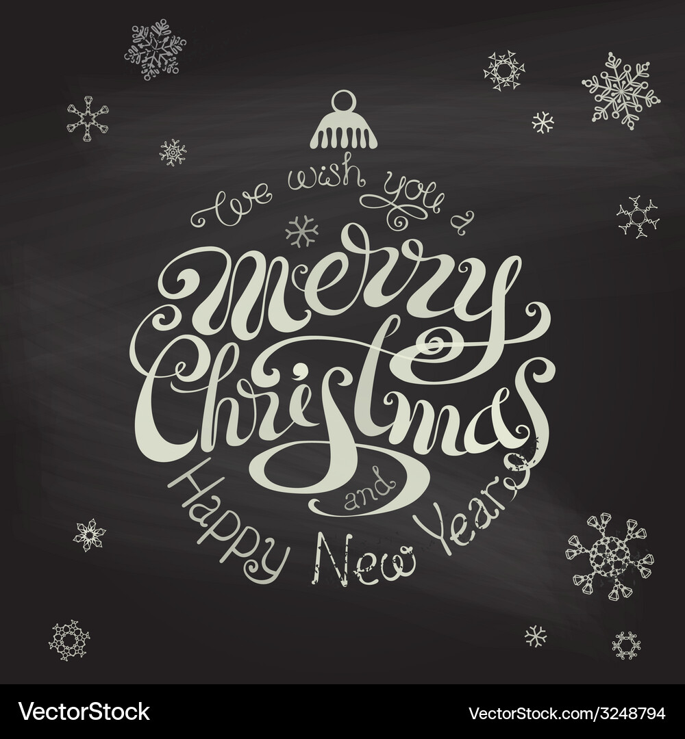 Vintage Chalkboard Christmas Greeting Vector Image