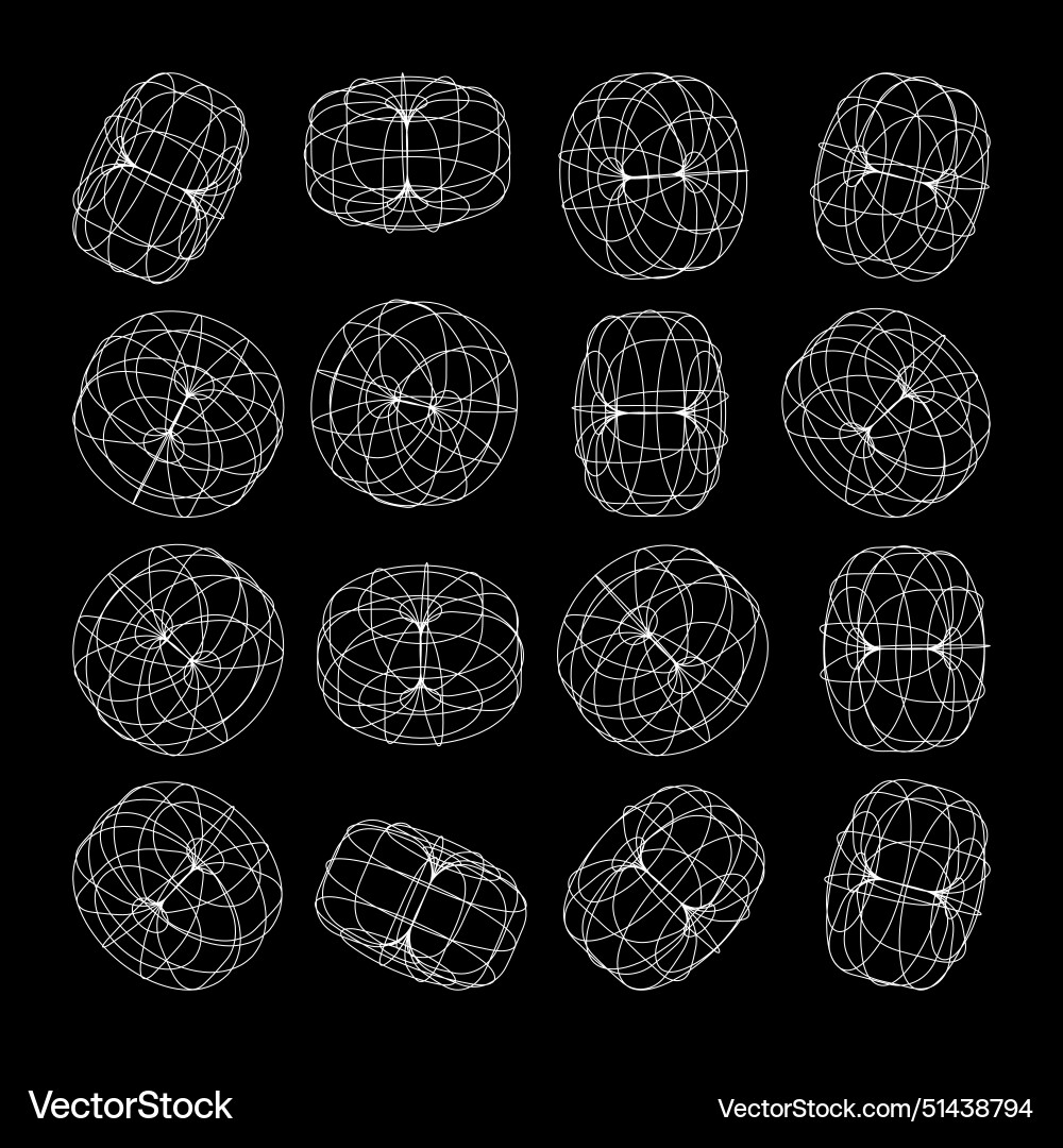 Wireframe lined shapes perspective mesh 3d grid Wireframe lined shapes perspective mesh 3d grid vector image