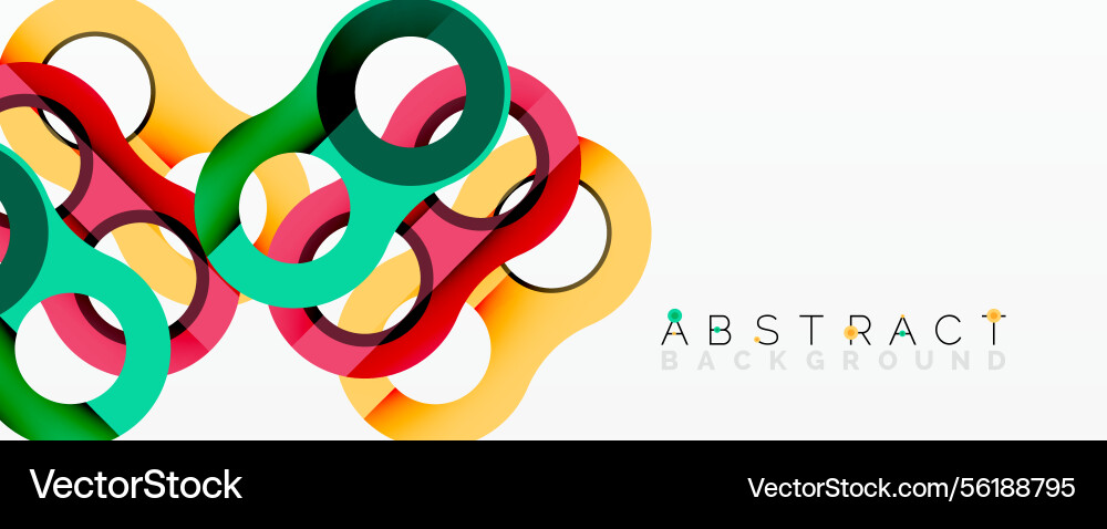 Colorful linked rings create dynamic composition Colorful linked rings create dynamic composition vector image