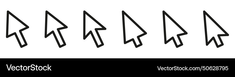 Computer mouse click cursor gray arrow icons set Computer mouse click cursor gray arrow icons set vector image