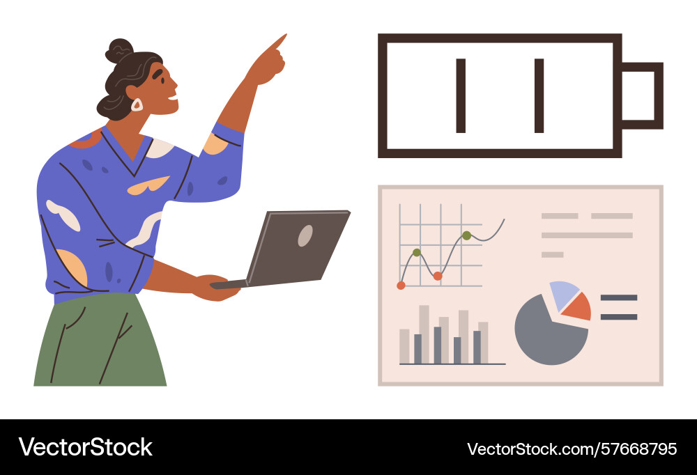 Professional analyzing data with laptop pointing Professional analyzing data with laptop pointing vector image