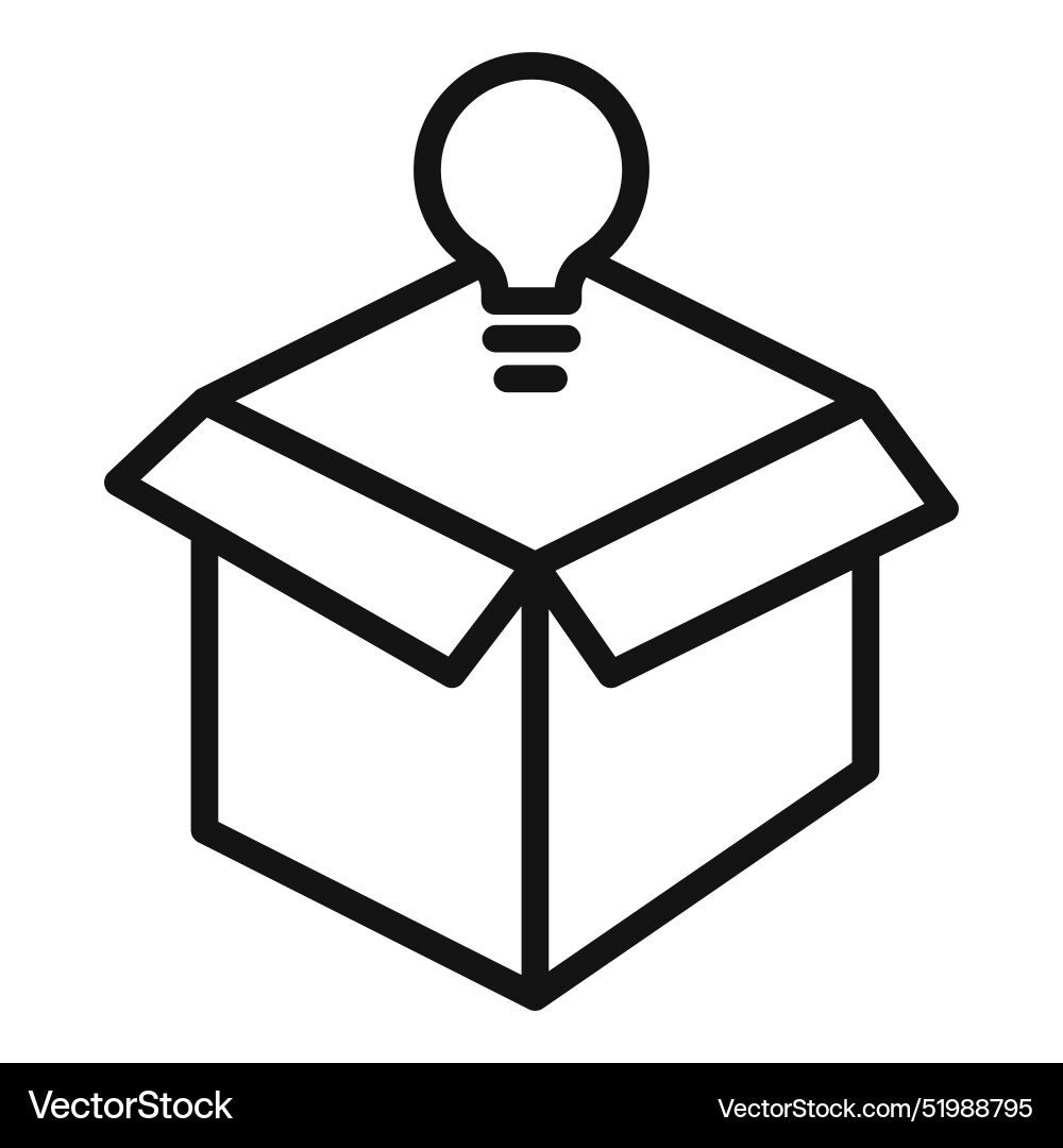 Think out of box idea icon mark in filled style Think out of box idea icon mark in filled style Vector Image