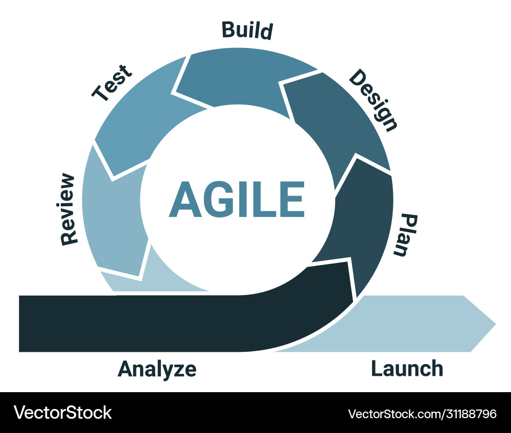 Agile lifecycle development process diagram Agile lifecycle development process diagram vector image