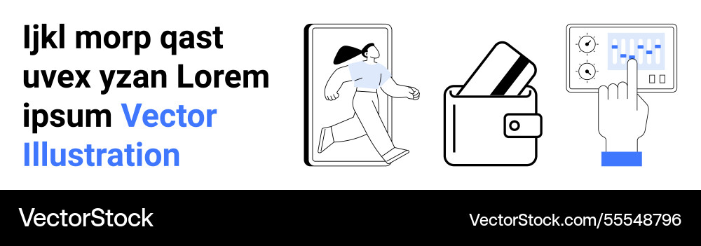 Digital transaction concept with a person using Digital transaction concept with a person using Vector Image