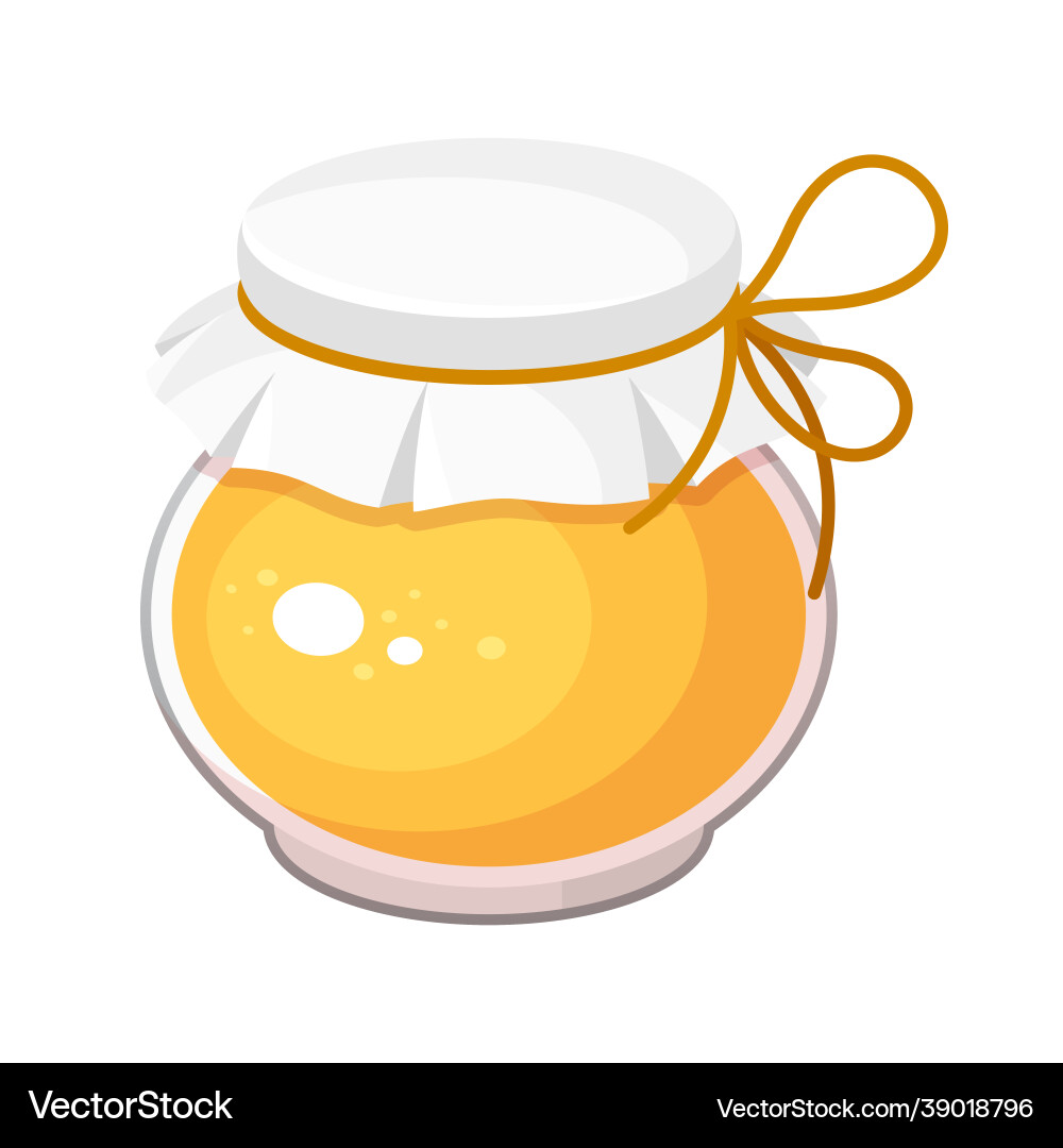 Glasglas mit goldener Kappe gefüllt gelbe Marmelade Glasglas mit goldener Kappe gefüllt gelbe Marmelade vektorbild