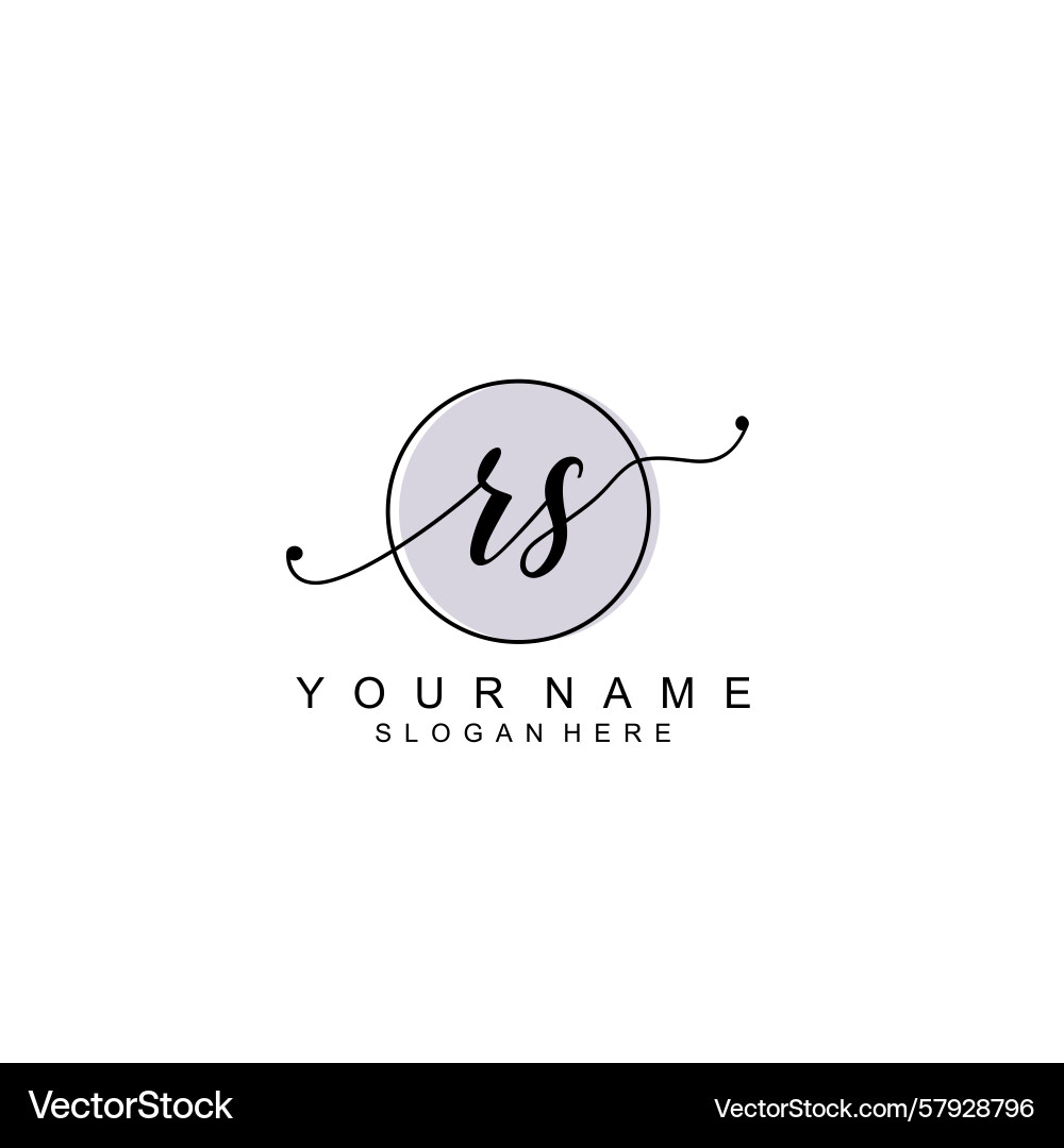 Handwriting logo concepts with initial rs Vector Image