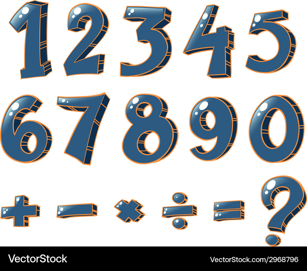 Numeric figures and mathematical operations Vector Image
