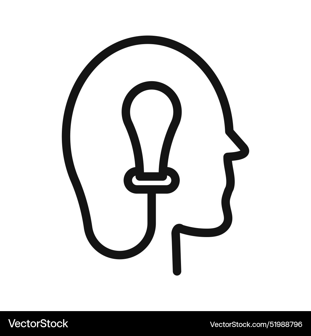 Thinking icon mark in filled style Vector Image