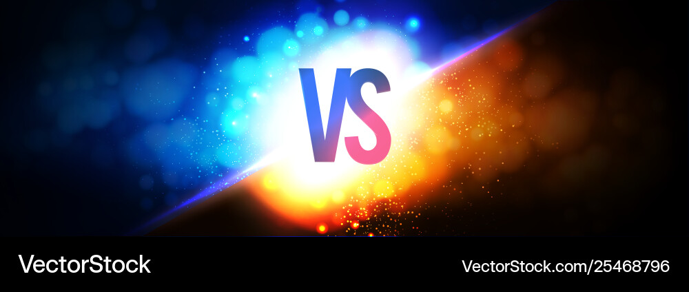 Versus vs sign on power light blue and gold Versus vs sign on power light blue and gold vector image