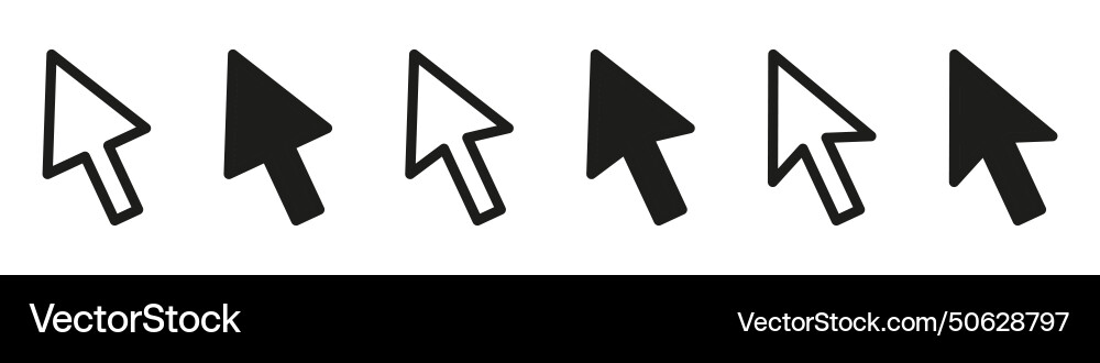 Computer Maus klicken Cursor graue Pfeilsymbole gesetzt Computer Maus klicken Cursor graue Pfeilsymbole gesetzt vektorbild