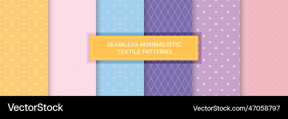 Delicate Seamless Patterns Collection vector image