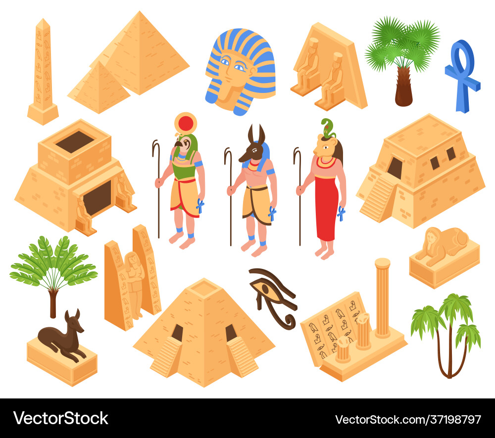 Egypt isometric set Royalty Free Vector Image - VectorStock