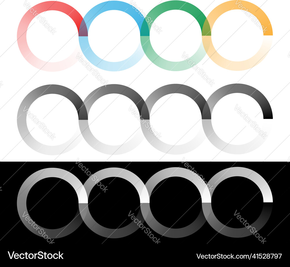 Interlace interconnected intersecting circles Interlace interconnected intersecting circles vector image