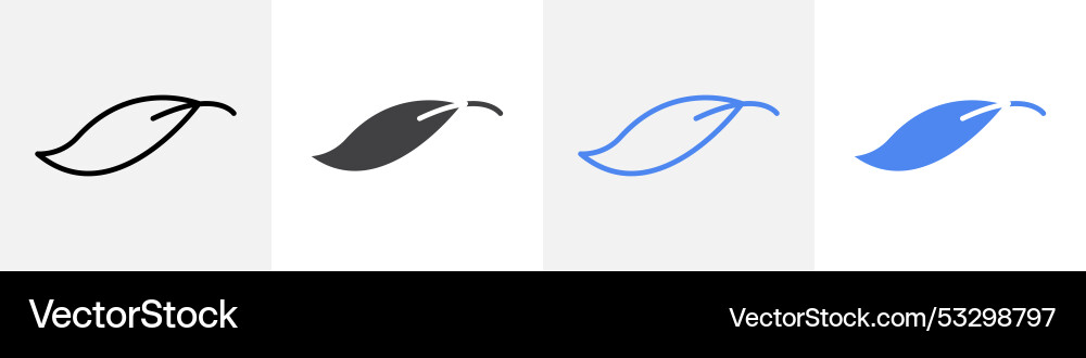 Leaf icon set use for web ui or app Vector Image