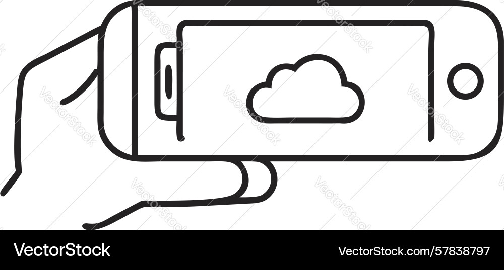 Mobile cloud upload data sync online storage vector image