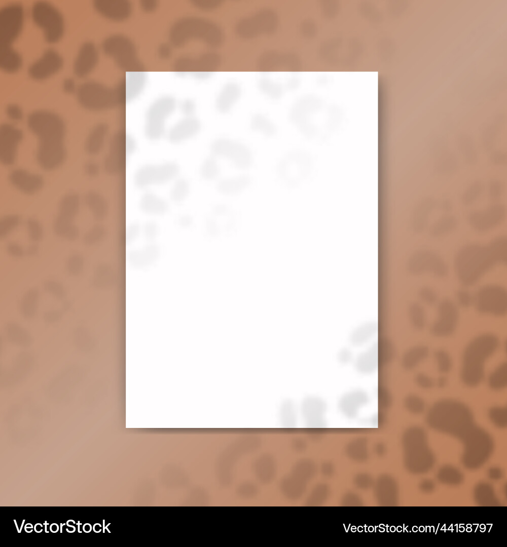 Mock up of empty paper blank reflected cheetah vector image