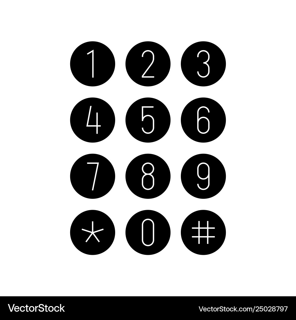 Phone or calculator keypad smartphone interface Phone or calculator keypad smartphone interface vector image