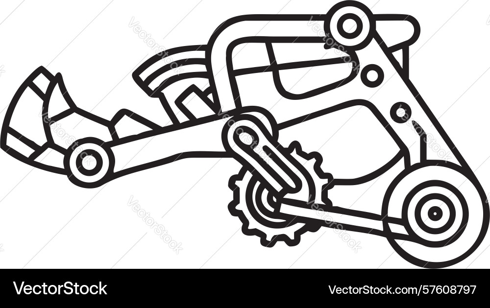 Robotic arm mechanism outline design generative ai Vector Image