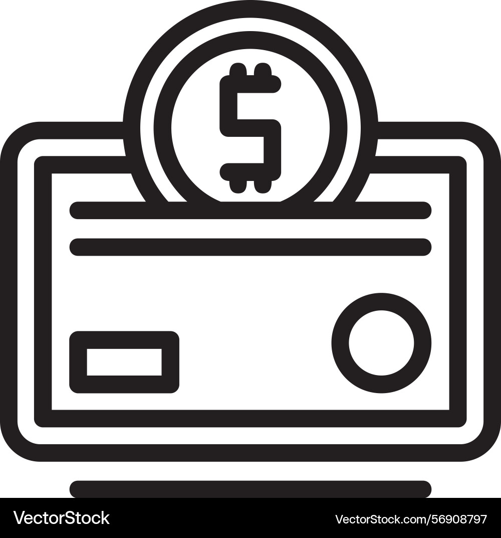 Smart wallet linear style icon design Vector Image