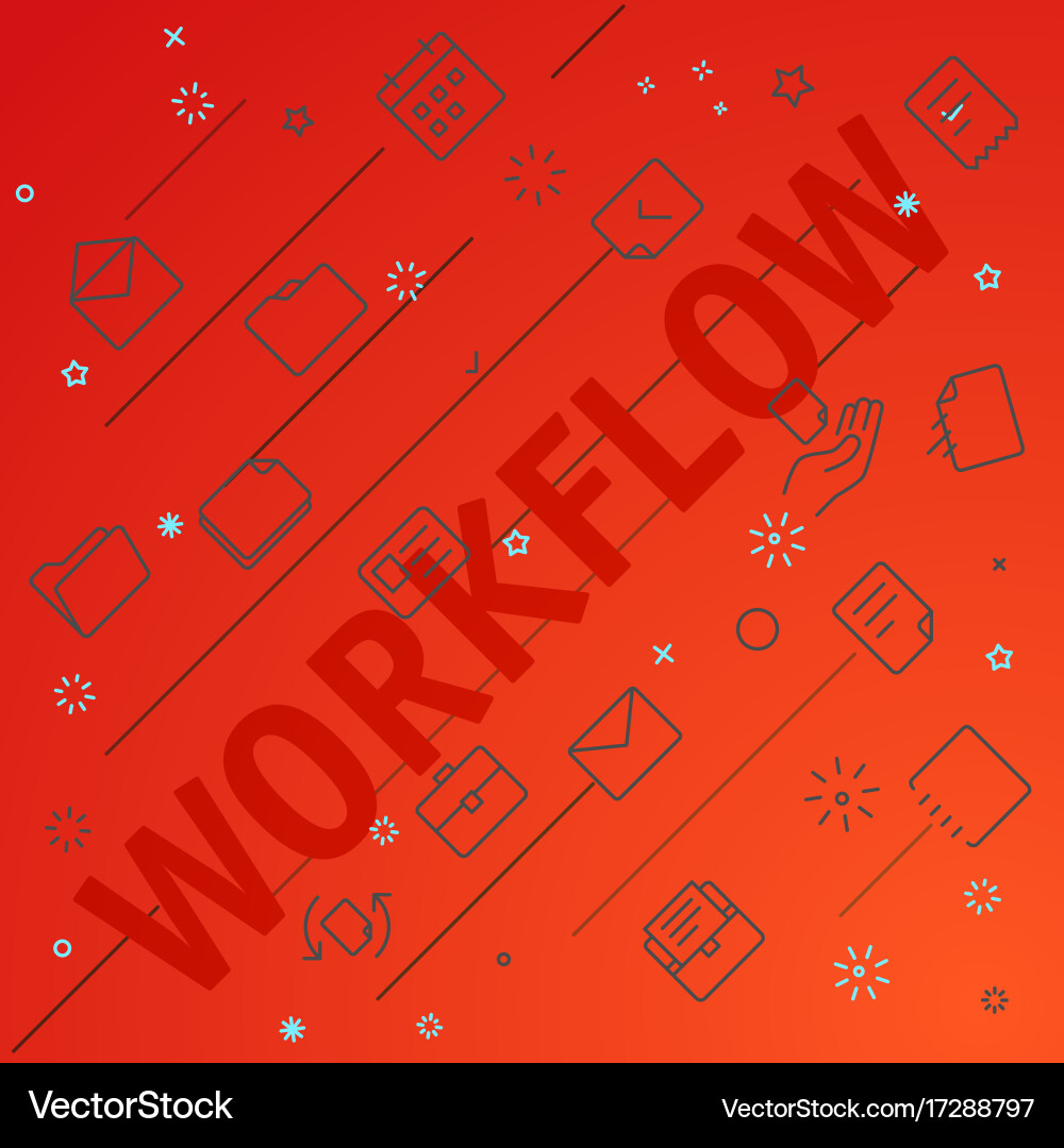 Workflow concept different thin line icons vector image