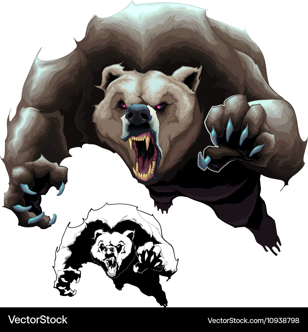 Angry brown bear Royalty Free Vector Image - VectorStock