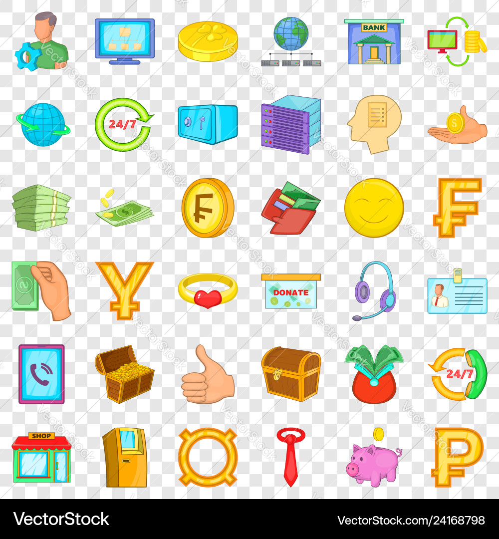Bank icons set cartoon style Bank icons set cartoon style vector image