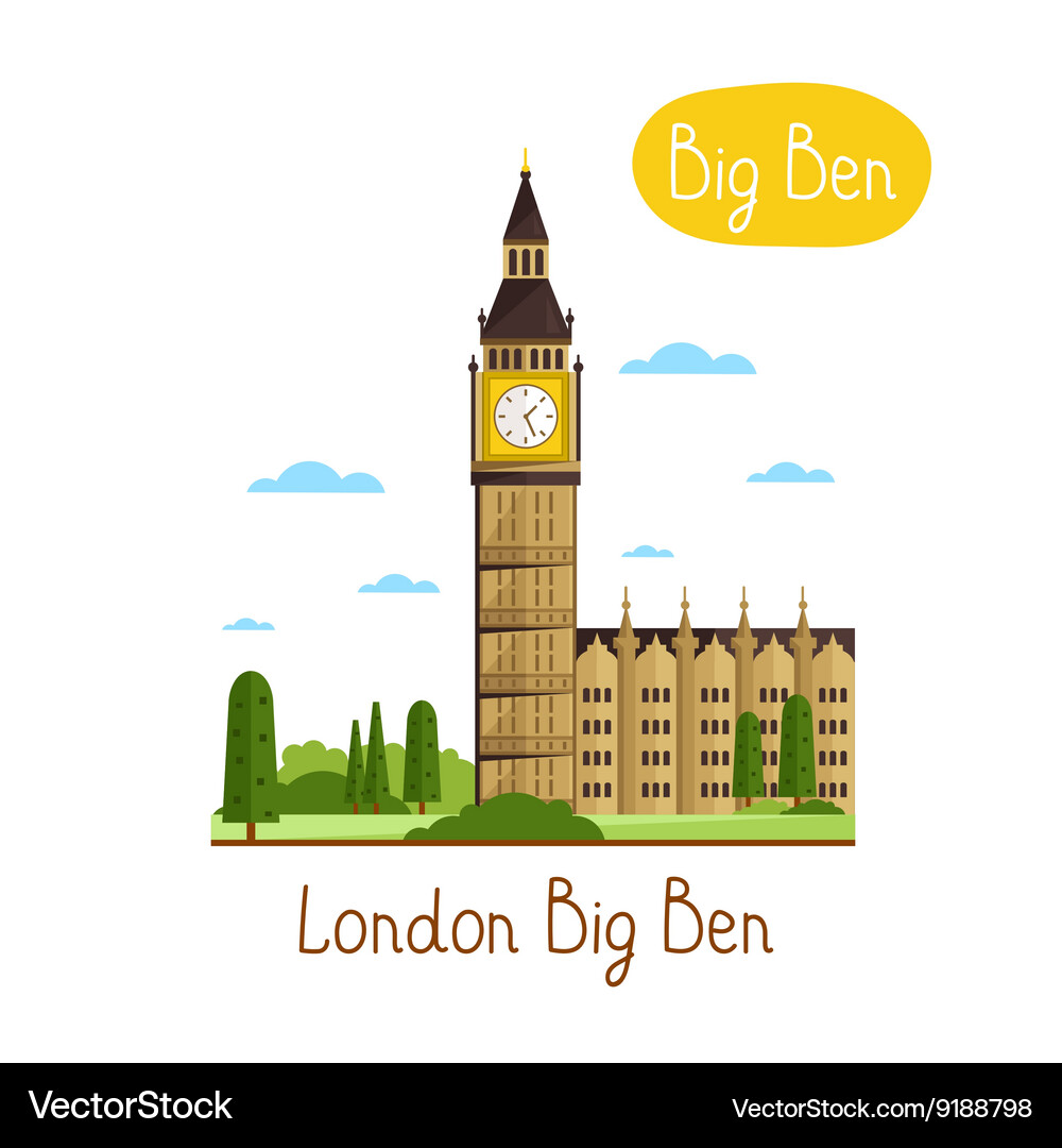 Big Ben Landmark Travel Vector Image