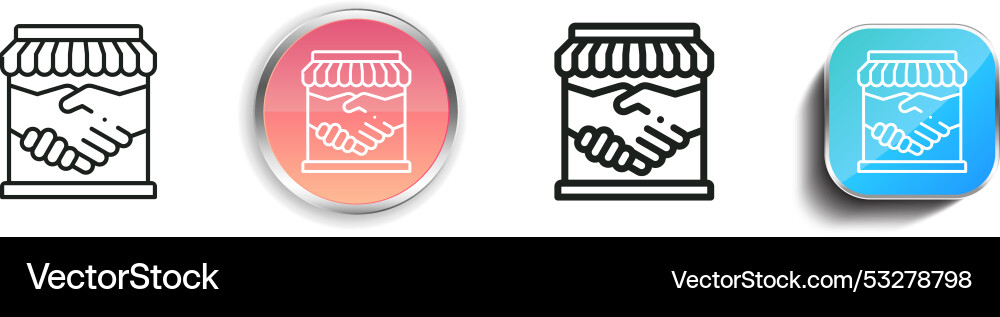 Deal icon thin linear regular and button style Deal icon thin linear regular and button style vector image