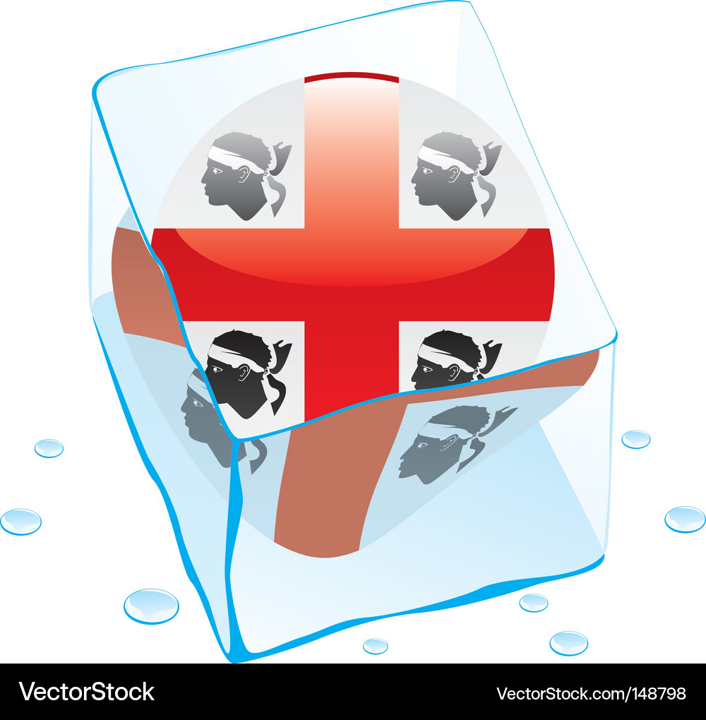 Frozen button flag of sardinia Vector Image