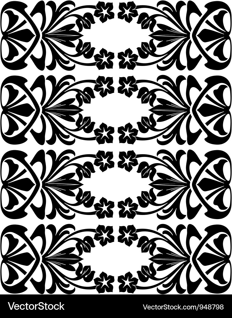Intricate Retro Scroll Pattern Vector Image