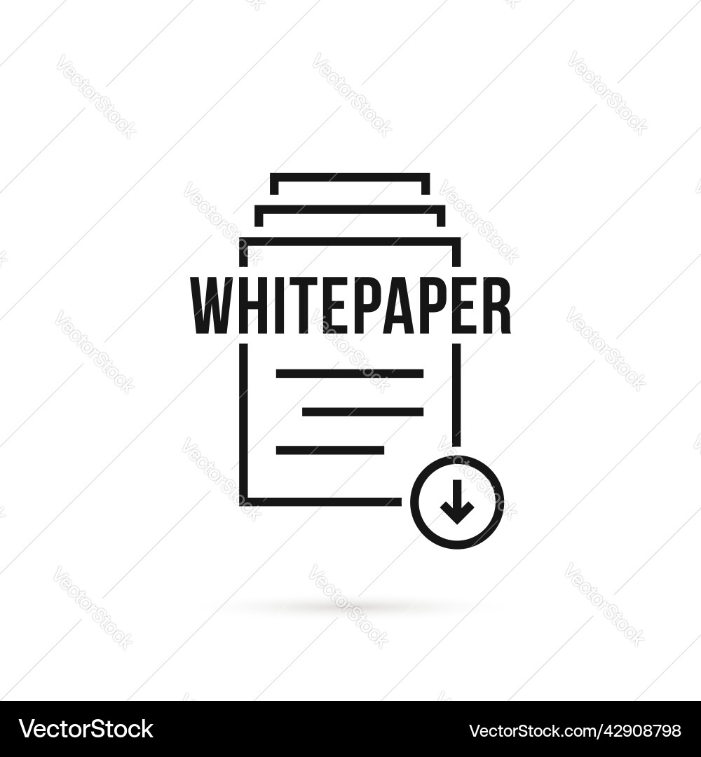 Minimal thin line whitepaper logo vector image