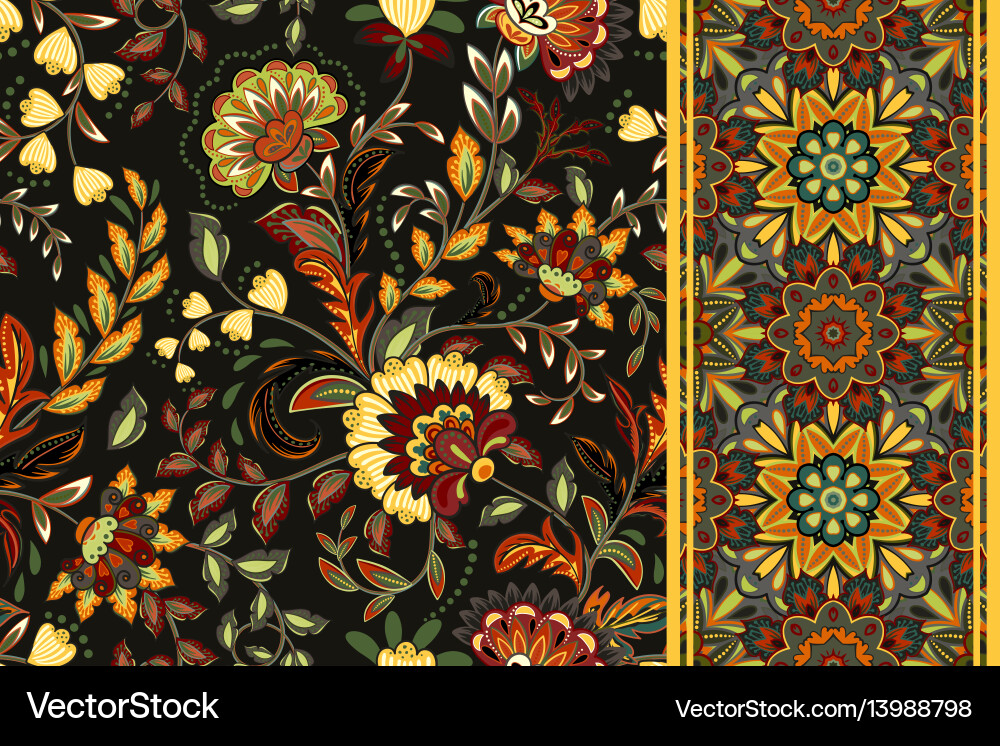 Nahtlose Blumenmuster Set Vintage Blumen Nahtlose Blumenmuster Set Vintage Blumen vektorbild