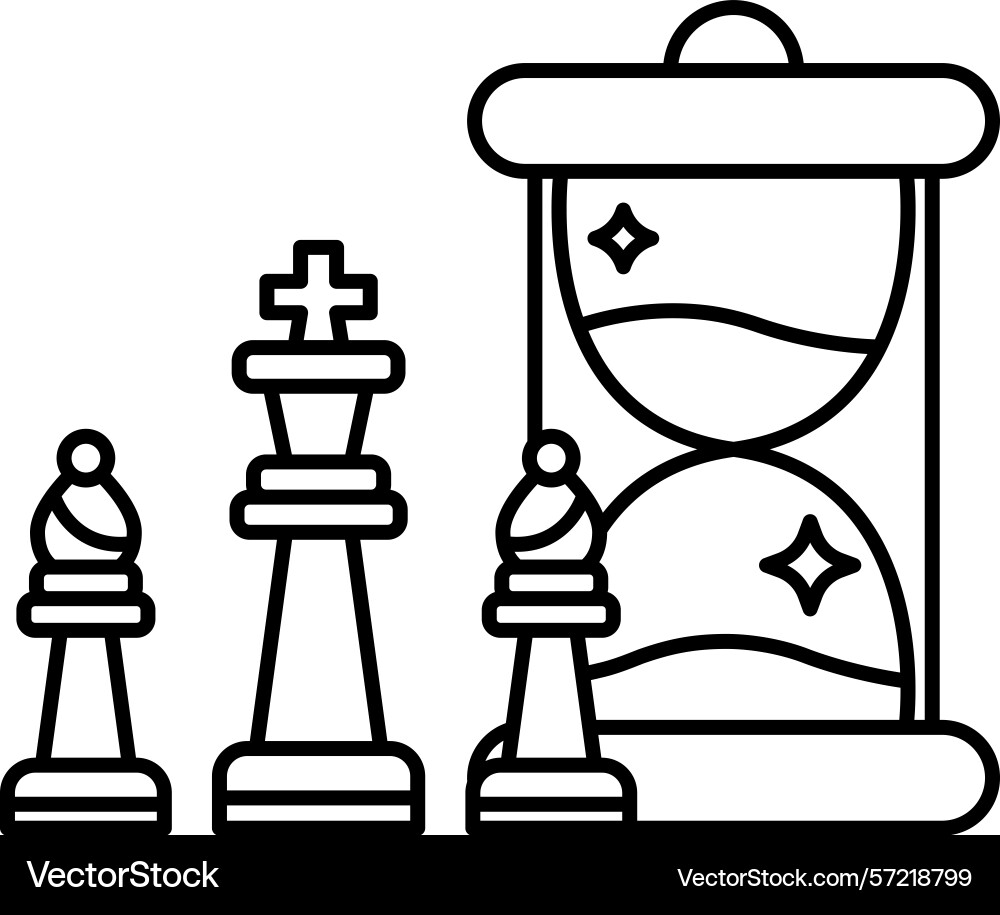 A chess game with timer in the background vector image