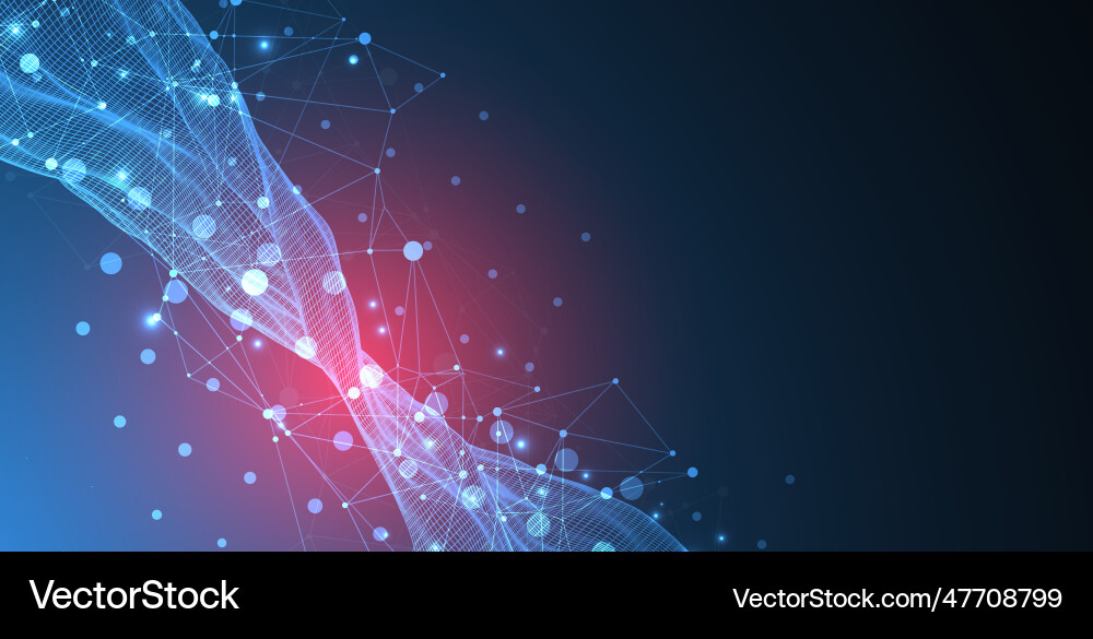 Abstract wave is made in a frame style template Vector Image