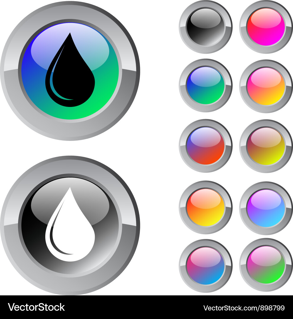 Drop multicolor round button vector image