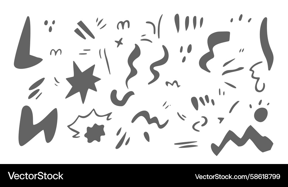 Hand drawn abstract simple shape element Vector Image