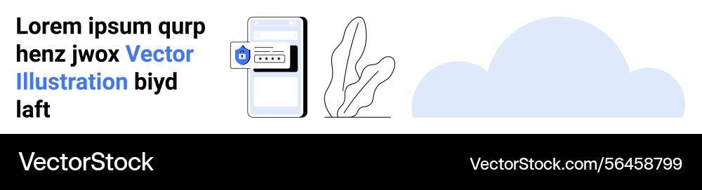 Mobile device with password security shield Mobile device with password security shield vector image