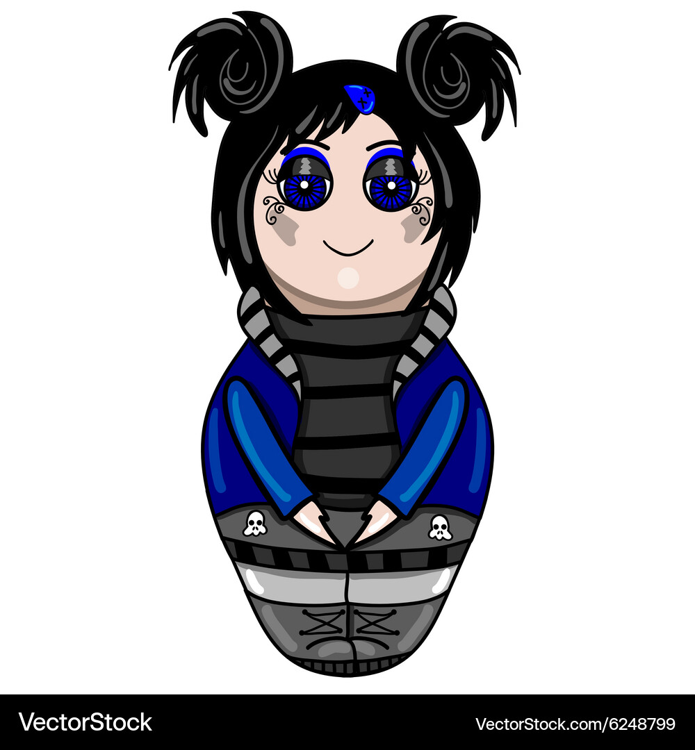 Nested doll goth Vector Image
