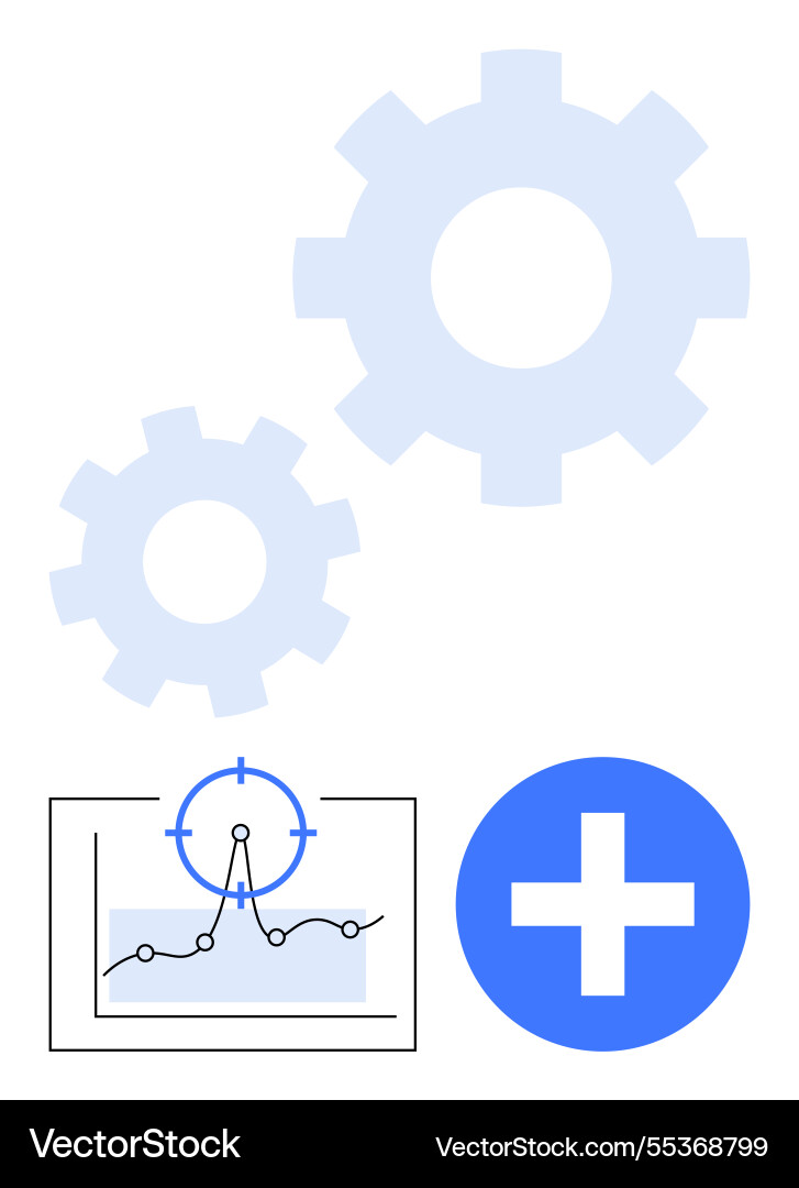 Process optimization and data analysis with gear Process optimization and data analysis with gear vector image