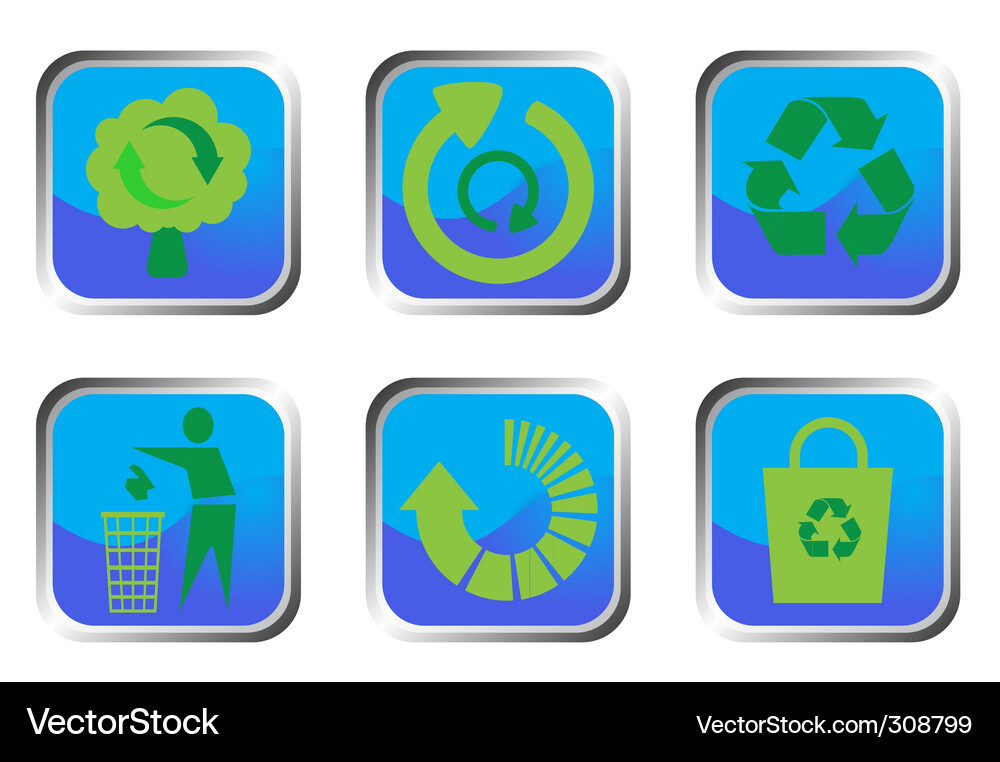 Recycle button set Vector Image