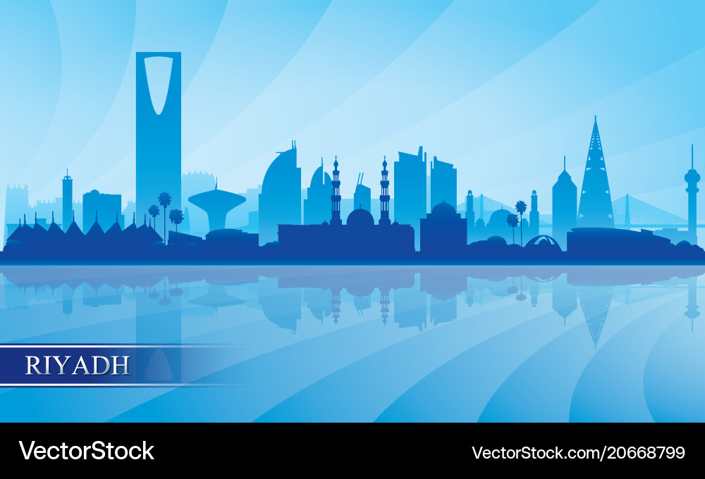 Riyadh City Skyline Silhouette Vector Image