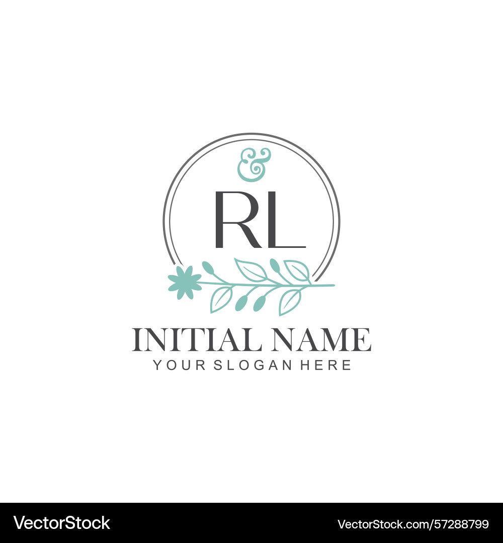 Rl initial logo templates with botanical elements Rl initial logo templates with botanical elements Vector Image